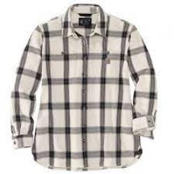 105576 Loose Fit Heavyweight Twill Long-Sleeve Plaid Shirt